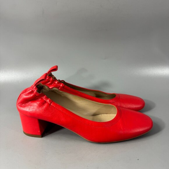 Everlane Women's Red The Italian Leather Day Heel Size 7 1/2 - Picture 3 of 15